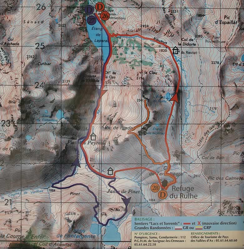 carte massif de l'aston  en Ariège