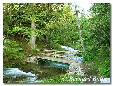 passerelle sur le torrent la Bruyante Ariège sentier des étangs de rabassoles